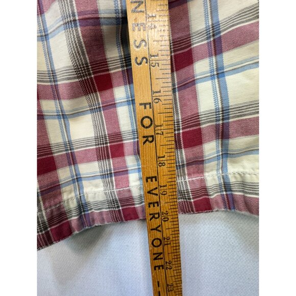 Abercrombie & Fitch Mens Plaid Khaki Shorts Sze 30 Red With Adjustable Waist Tie - Picture 9 of 15